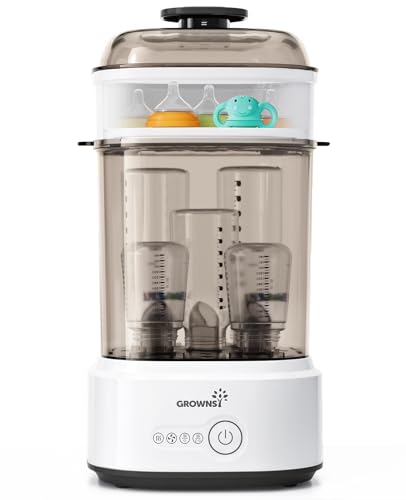 Image of Bottle Sterilizer and Dryer, Compact Electric Steam Baby Bottle Sterilizer (Esterilizador de Biberones), Bottle Sanitizer for Baby Bottles, Pacifiers, Pump Parts Black