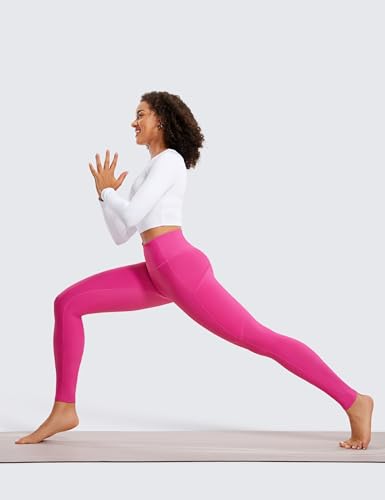 Image of CRZ YOGA Fleece Thermal Leggings Pockets 28'' | Casual, Full Length, Winter, Warm, for Women