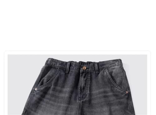 Men's Solid Color Drape Jeans Loose Straight Korean Vintage Hip-Hop Y2K Casual Daily Dragging Wide-Leg Pants2