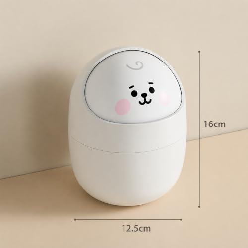 Image of Cortina Corton Design Plastic Small Tabletop Dustbin, Small Waste Bin for Study Table, Office Desk, Bathroom, Kitchen Sink & Washroom (White)