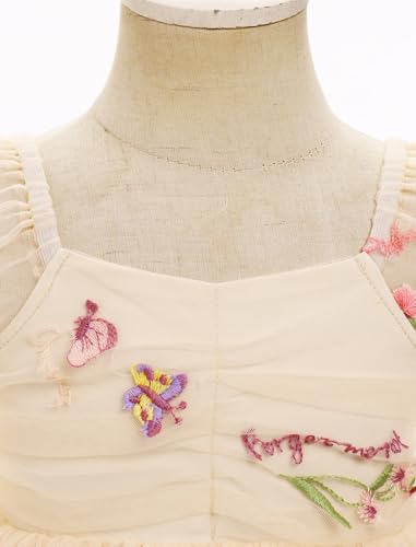 IBTOM CASTLE Infant Girls First Birthday Dress Flower Girl Dress Cake Smash Floral Embroidery Princess Dress4