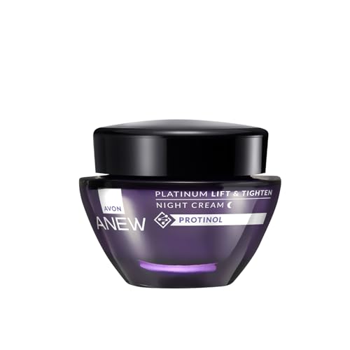 AVON Crema de Noche Efecto Lifting Anew Platinum - Antiarrugas y Reafirmante - Formulada con ProtinolTM - Hidratación Intensa para Piel Madura - 50ml