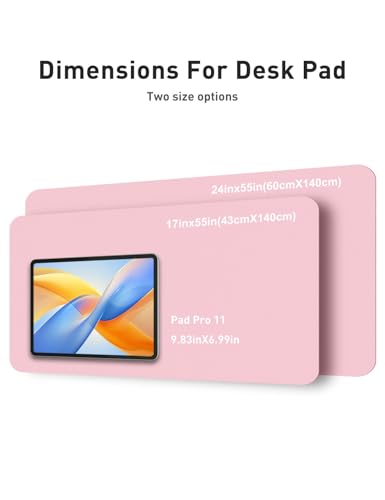 Image of Aothia Faux Leather Desk Mat - Non-Slip PU Leather Desk Blotter, Waterproof Writing Surface, Large Desk Pad for Office & Home (Fairy Pink, 55 inch x 17 inch)