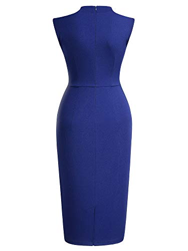 Image of Miusol Women's Retro 1950s Style Half Collar Ruffle Cocktail Pencil Dress