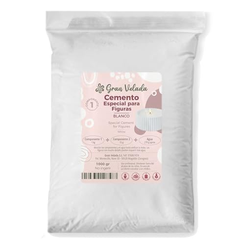 Cemento Blanco para Figuras: Ideal para Decoración y Manualidades. Fácil de Mezclar para Crear Diseños Originales. Descubre Cómo Hacer Figuras | 5000 gr
