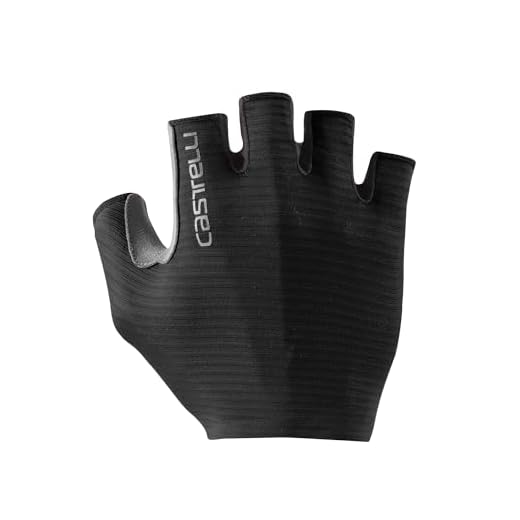 CASTELLI Men’s Espresso Glove, Short-Finger Cycling Gloves with Padding & UPF Protection for Road & Gravel Biking - Light Black - Large