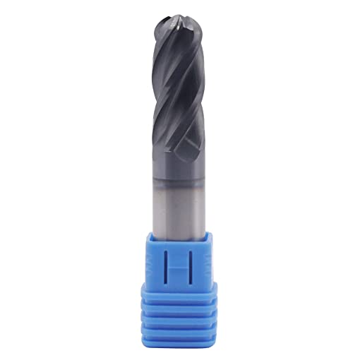 Image of BestParts 1 /2 inch 4 Flute Ball Nose Solid Carbide End Mill - AlTiN Coated | 30 Degree Helix, 1 /2 inch Cutting Diameter, 1 /2 inch Shank Diameter, 1 inch Length of Cut, 3 inch Overall Length
