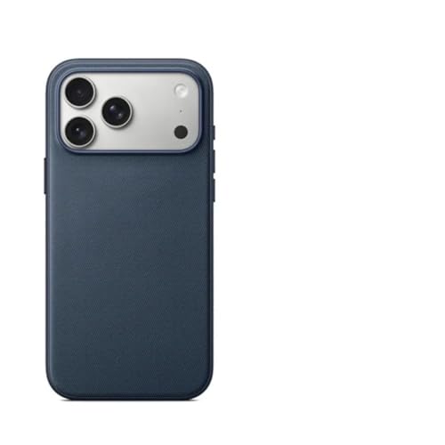 Coque magnétique iPhone 13 Pro bleu tissée avec protection antichoc et charge sans fil