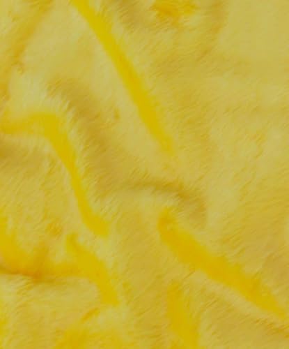 Image of Prokart Soft Faux Fur Fabric Cloth - 60 Inch Wide Pana | Fur Fabric Decorative Cloth for Crafting Soft Toys, Fancy Dress, Baby Photoshoot, Wedding Mandap & Party Decor (Yellow, 1 Mtr)