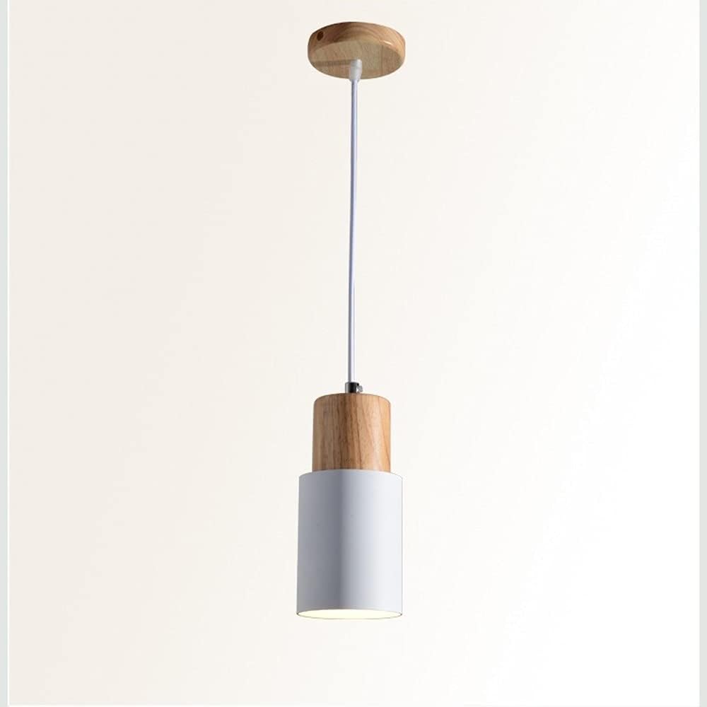 Lampe Suspendue À Tube Long, Lampe Suspendue Cylindrique En Bois Avec Abat-Jour En Métal, Luminaire E27, Mini Lampes À Suspension De Chevet, Lustre De Restaurant, Lampes Suspendues Simples Et/