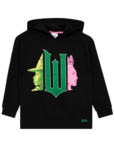 Wicked Girls Hoodie | Elphaba And Glinda Girls’ Jumpers | Glitter Hoodie | Elphaba Girls Clothes | Pink 12-13 Years