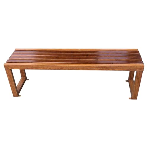 Banc de jardin extérieur en bois noble et métal pour terrasse