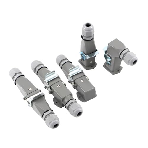 Conector de 6 nucleos salida lateral contra torsión cable con formato rectangular 10A resistente
