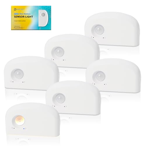 Image of Dazzy Dot Motion Sensor Night Light, 6 Pack Rechargeable LED Stair Light | Ultra-thin design; 10hr runtime; 30s auto-off; stepless dimming; strong magnet; renter-friendly accessories