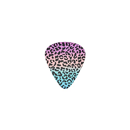 グラディエント ヒョウ柄 80S 90S デザインギターピック guitar pick ティアドロップ型 エレキギター/アコースティックギター/クラシックギター/ベース等の練習に最適な12枚セット