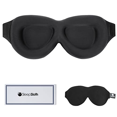 SleepSloth Sleep Eye Mask, 3D Contoured 100% Blackout Eye Mask, Sleep Mask with Adjustable Strap, Soft and Comfortable…