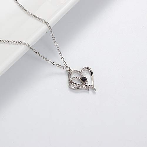 You in My Heart Forever 100 Languages I Love You Secret Message Gift Necklace for Mother 18" (3 Heart 3)4