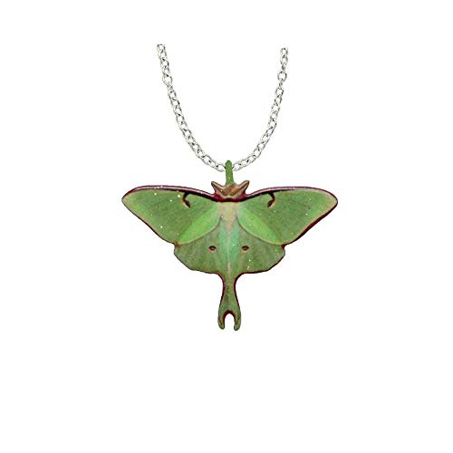 d'ears luna moth necklace, stainless steel 18