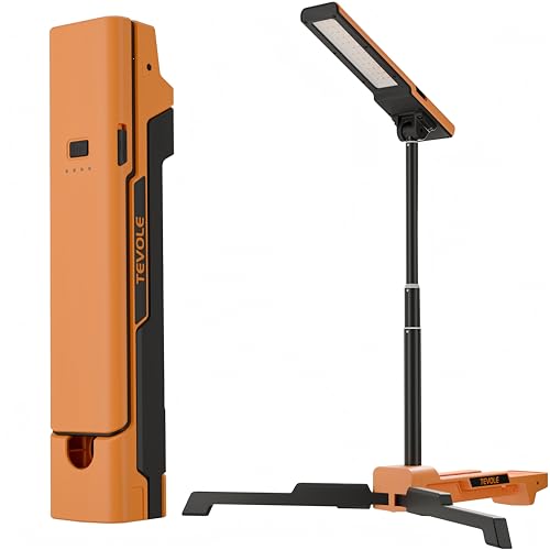 Foco LED Recargable 1500LM Foco Portátil con Trípode Plegable y Altura Ajustable, Luz de Trabajo para Construcción, Camping, Bricolaje, Exterior, Resistente al Agua IP54, Carga Rápida por Type-C