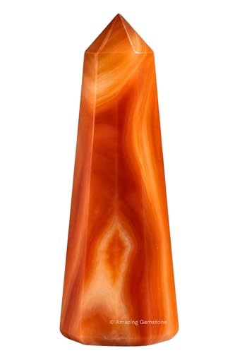 Image of Amazing Gemstone Carnelian Onyx Crystal Towers - Natural Healing Crystal Point Obelisk for Reiki Healing and Crystal Grid (3 inch to 4 inch INCH)