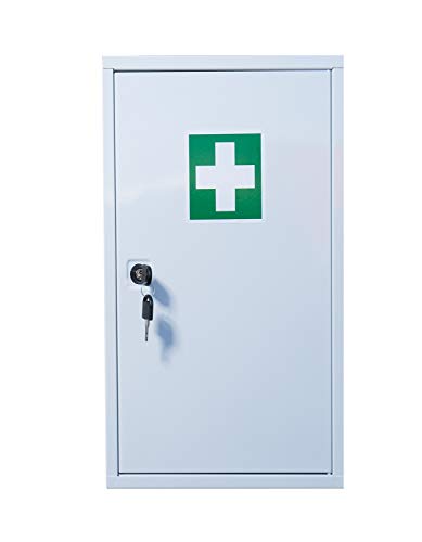 Preisvergleich Produktbild Stahl Verbandschrank Erste Hilfe Kasten Medizinschrank Verbandschrank Stahlblech abschließbar leer 620220