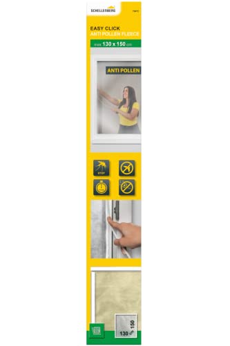 Schellenberg 70472 Mosquitera con vellón antipolen EASY CLICK, 130 x 150 cm, blanco