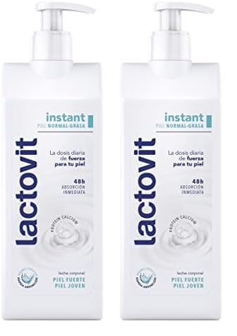 Lactovit - Leche Corporal Instant con Protein Calcium y de Rápida Absorción, para Pieles Normales y Grasas (Paquete de 2)
