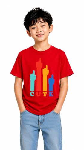Image of Double F Boys Half Sleeve Cotton Regular Fit Printed Round Neck T-Shirt for Ages 6 Months to 16 Years