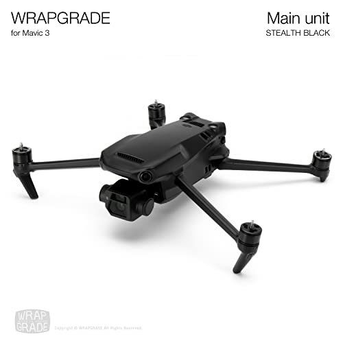 Image of WRAPGRADE Full Skin Stickers for DJI Mavic 3 / Mavic 3 Classic (STEALTH BLACK)