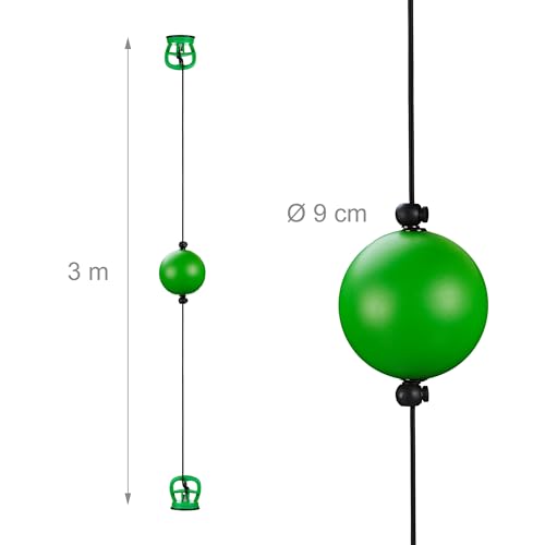 Relaxdays Reflexball Boxen, Doppelendball Hand Auge Koordination Training, Boxtraining Zuhause, Boxball, grün/schwarz