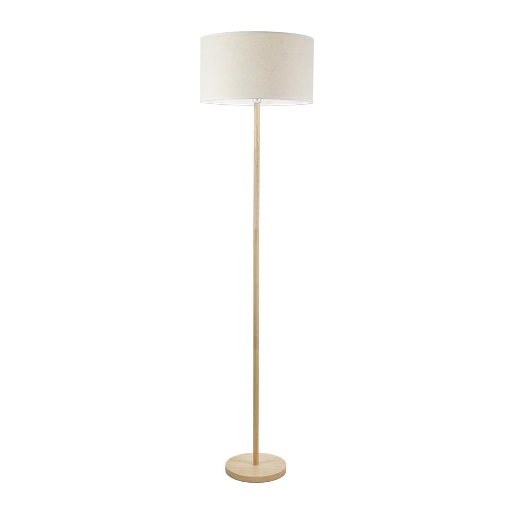 Valuelights Light Wood / White | Tripod Floor Lamp With Trim Drum Shade Living Room Lounge Light | Floor Lamps, Home Décor & Improvement Essential | Included Led Bulb