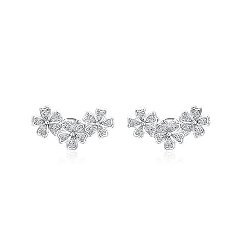 IMOLOVE Moissanite Stud Earrings for Women, Fashion 0.3 Carat Everyday Sterling Silver Stud Earrings Trendy Elegant Hypoallergenic Earrings for Women with 18k White Gold Plated