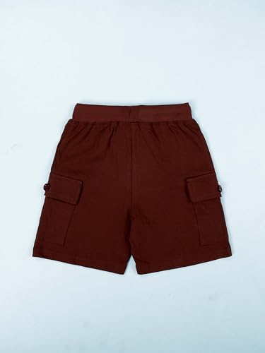 Image of KiddoPanti Boys 100% Cotton Knitted Above Knee Length Basic Cargo Shorts