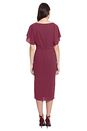 Image of Maggy London Women's Dresses Boat Neck Flutter Sleeve Dress Occasion Event Guest of