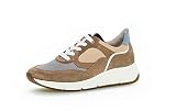 Gabor Damen Low-Top Sneaker, Frauen Halbschuhe,Wechselfußbett,Moderate Mehrweite (G),Strassenschuhe,Sportschuhe,Sand/grau/Sky k,44 EU / 9.5 UK