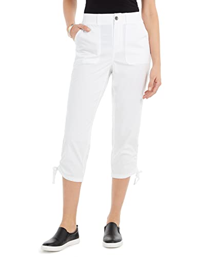 Style Women's Tie-Hem Capri Pants White Bright 18