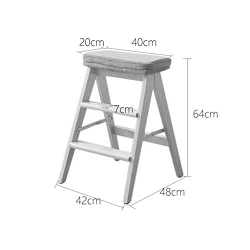 Taburete plegable portátil multiusos de madera con cojín para interiores 3