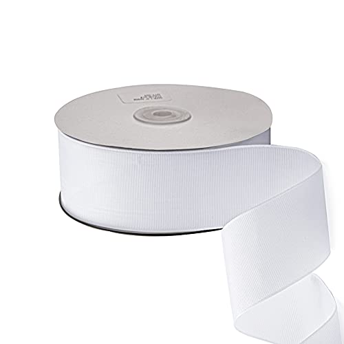 Liuyaxi 2" X 50 Yards Solid White Grosgrain Ribbon, Perfect For Crafts, Wedding Decor, Diy Hair Accessories, Sewing, Gift Package Wrapping And More #TOP1