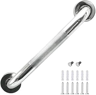 Hallyware Bathroom Grab Bar SUS 304 Stainless Steel Polished Chrome Bath Shower Grab Bar Handle with Anti-Slip Grip for Handicap Elderly Injury Home Care, 12 Inch/30cm