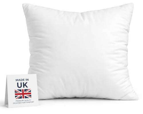 4All Cushion Inserts 40cm x 40cm (16 x 16 inches) Hollow Fibre Cushion Pads with Soft Polycotton Cover Fluffy Square Pillow Inserts for Sofa & Bed Supportive Cushion Filling (1 40X40CM (16X16))