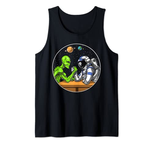 Arm Wrestling Alien Astronaut Armwrestling Tank Top
