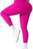 Ronza High Waist Ribbed Cotton Sports Leggings, Stretchy Elastic Fabric, Comfortable for Women and Girls Up to 105 Kilo (بينك/فوشيا)