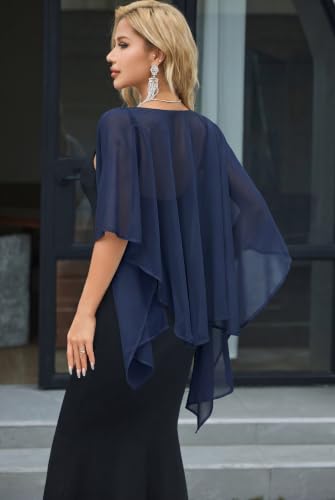 Avidlove Women's Chiffon Shawl Wrap Elegant Sheer Soft Lightweight Scarf for Wedding Evening Party Formal Accessory Bluish Violet — view 5