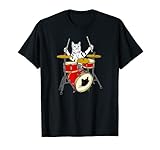 Funny Cat Playing Drums T-shirt Drum Kit