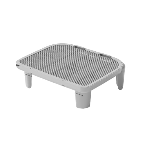 猫トイレステップ お掃除簡単ステップトレー ネコトイレ専用ステップ ステップパッド 短い足猫用便利グッズ 猫砂の飛散防止 ペット滑り止めマット (高さ15cm,グレー)