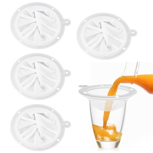 4 coladores finos de nailon, 450/400/300/200 de malla, colador de cocina, filtro de embudo para alimentos, filtro de licor, filtro de vino, filtro de malla fina para filtrar zumos, leche, café, vino,