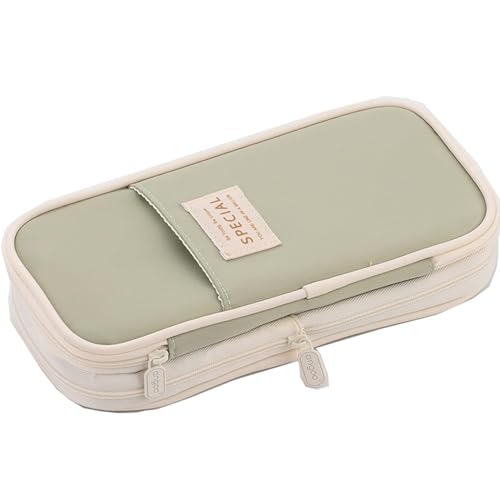 EASTHILL Big Capacity Pencil Case Large Pencil Pouch Stationery Pen Bag for Teen Girls-Green (Green)