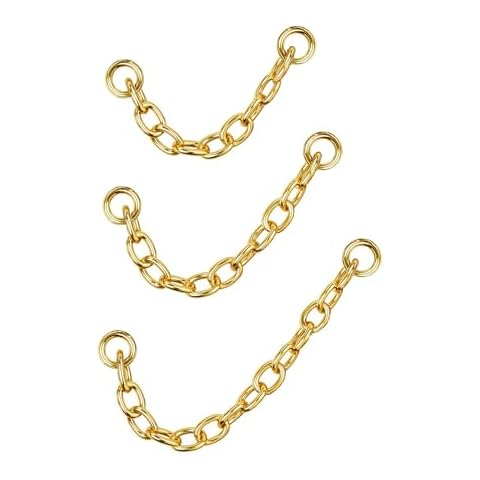 3Pcs Gold Earrings Connector Chains Set for Women, Convertible Dangle Chain for Helix Earrings Double Piercings 20mm 30mm 40mm Cover