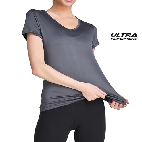 Women's V-Neck Activewear T-Shirts 3 Pack Athletic Womens Short Sleeve Workout Tops Dry Fit Shirt Gym & Yoga Tees for Women