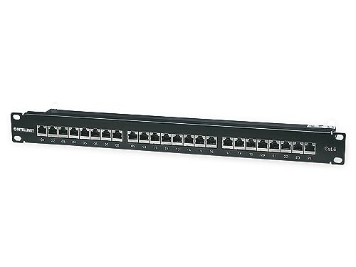 MANHATTAN Cat6 Shielded Patch Panel 24-Port, 1U, 90 Degree Top-Entry Punch-Down Blocks (720038)